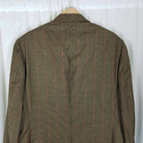 Vintage Belvest Barney's New York Plaid 120s Wool Sport Coat Blazer Jacket Mens size 42 Italy College Career Professional