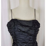 Vintage Gunne Sax Jessica McClintock Black Lace Ruched Wiggle Dress Women 5 Goth