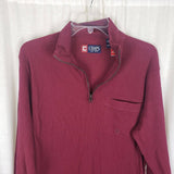 Chaps Ralph Lauren Ribbed Henley 1/4 Zip Funnel Neck Long Sleeve Shirt Mens S