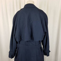 Misty Harbor Cape Top All Weather Cotton Belted Tie Sash Trench Coat Womens 16P