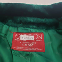 Sasson Glenoit Faux Shaggy Fur Midi Car Coat Long Jacket Womens M Emerald Green