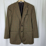 Vintage Belvest Barney's New York Plaid 120s Wool Sport Coat Blazer Jacket Mens size 42 Italy College Career Professional