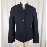 Vintage Talbots Collarless Mock Neck Multi Button Up Jacket Blazer Womens 8 USA