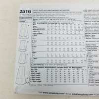 Simplicity Sewing Easy Pattern Ruffled Skirt 2516 Womens 8 10 12 14 16 New UNCUT