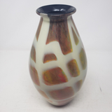 Alexander Kalifano Vase Home Decor 12" Brown Abstract Geometric Art Glass