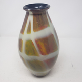 Alexander Kalifano Vase Home Decor 12" Brown Abstract Geometric Art Glass