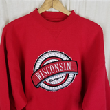 Vintage Wisconsin Badgers Crewneck Sweatshirt Mens L NCAA 90s Midwest Embroidery