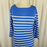 LL Bean Striped Jersey Knit Sailor Stripes Shirt Dress Summer T-Shirt Womens S