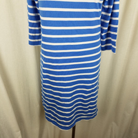 LL Bean Striped Jersey Knit Sailor Stripes Shirt Dress Summer T-Shirt Womens S