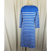 LL Bean Striped Jersey Knit Sailor Stripes Shirt Dress Summer T-Shirt Womens S