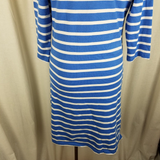 LL Bean Striped Jersey Knit Sailor Stripes Shirt Dress Summer T-Shirt Womens S