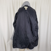 LL Bean Polartec Fleece Double Breasted Peacoat Jacket Short Coat Womens L Gray