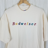 Vintage Budweiser King of Beers Embroidered Rainbow Pride TShirt Mens XL 90s USA