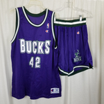 Vintage Milwaukee Bucks Vin Baker #42 Champion NBA Basketball Jersey Shorts L 48